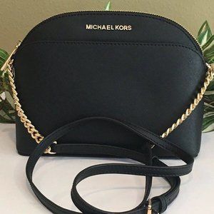 Michael Kors NEW Jet Set Black Leather Crossbody
